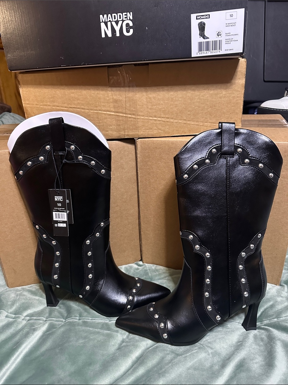 Black Studded Madden NYC Boots